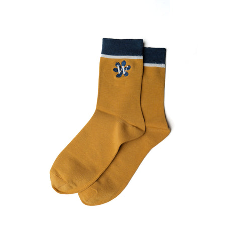 Yellow Floral W Socks